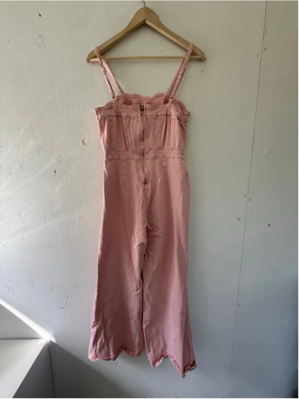 Pink Denim Corset Bodice Wide Leg Jumpsuit Size 6 - Picture 8 of 8